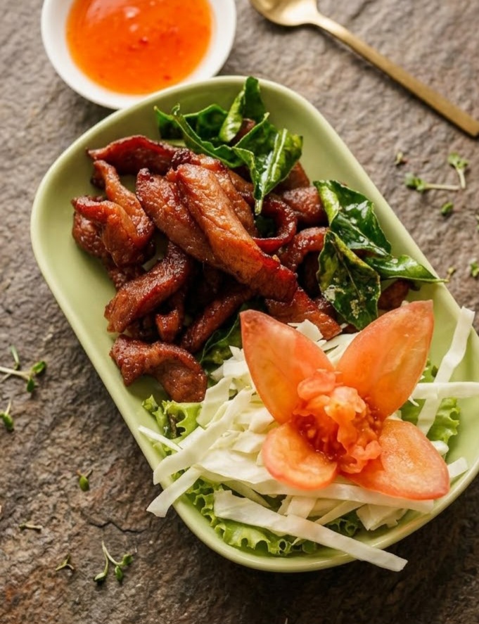 สัญญากับตัวเองไว้ว่าลดน้ำหนัก... แต่เจอ "หมูครึ่งแดด" เมนูนี้เข้าไป ใจมันเคว้งเลยครับ 🤤🥩✨
